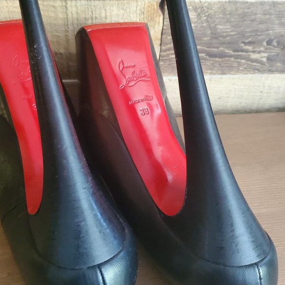 Authentic Christian Louboutin Highness Black Peep Toe Heels EU38 - Picture 4 of 8